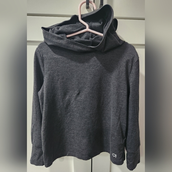 GAP Fit Kids Charcoal Brushed Jersey Hoodie - Picture 1 of 7